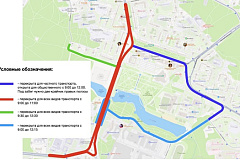 Схема  движения общественного и частного автотранспорта  массового мероприятия «Зеленоградский полумарафон» 24 мая 2026 года